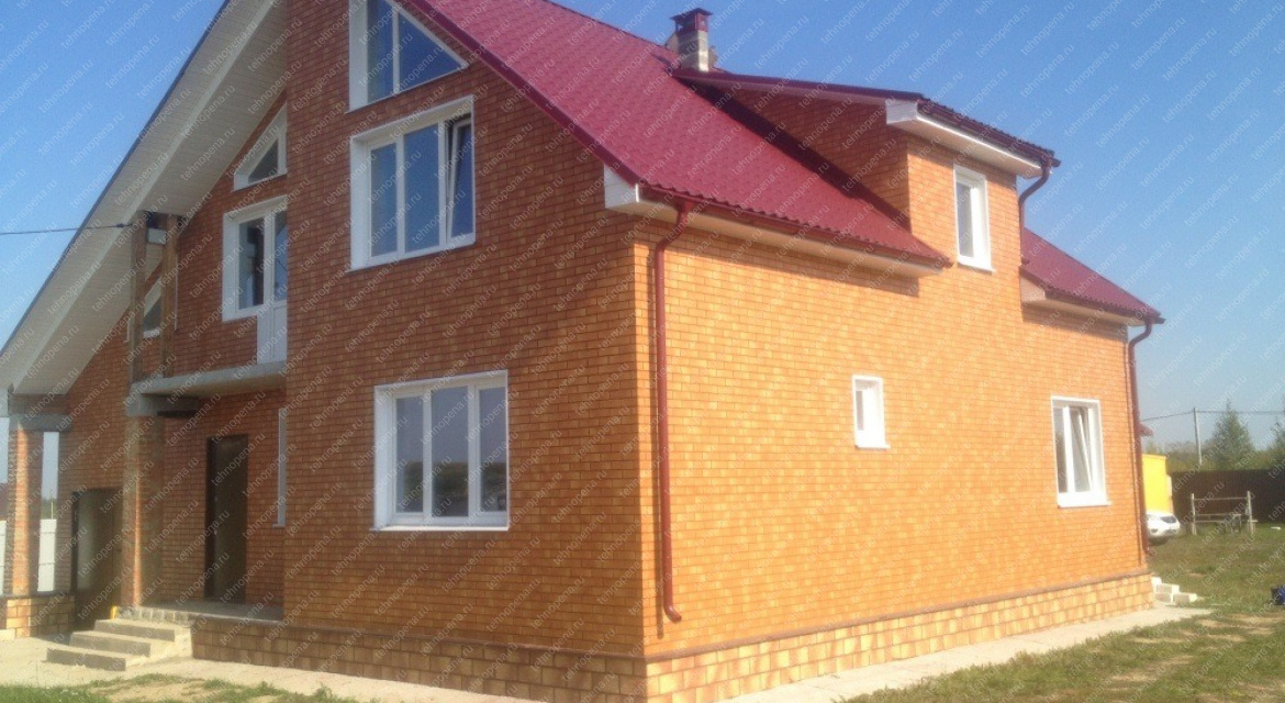 Утепление дома из блоков термопанелями 